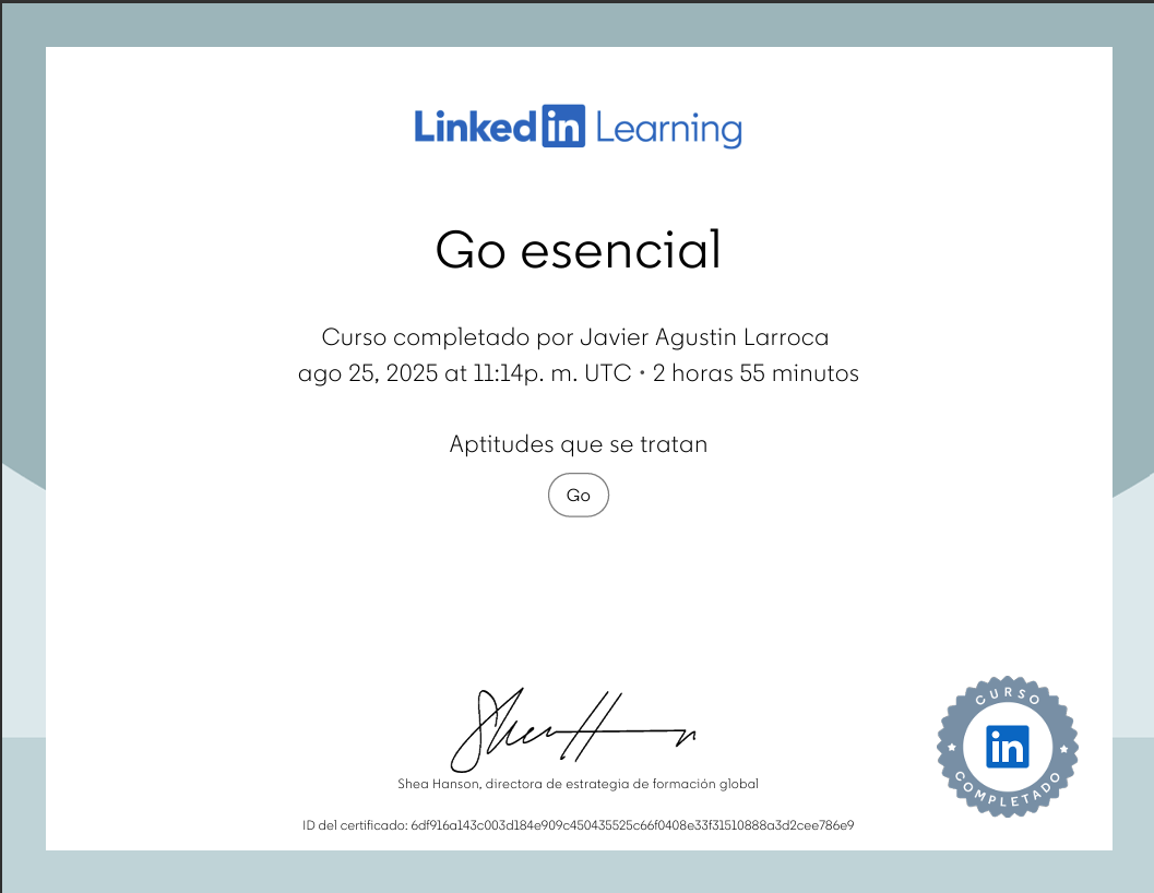 Certificado Go Esencial
